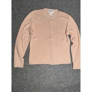 Pendleton Silk Cashmere Sweater Beaded Detail Blush Peach Color Women's Small